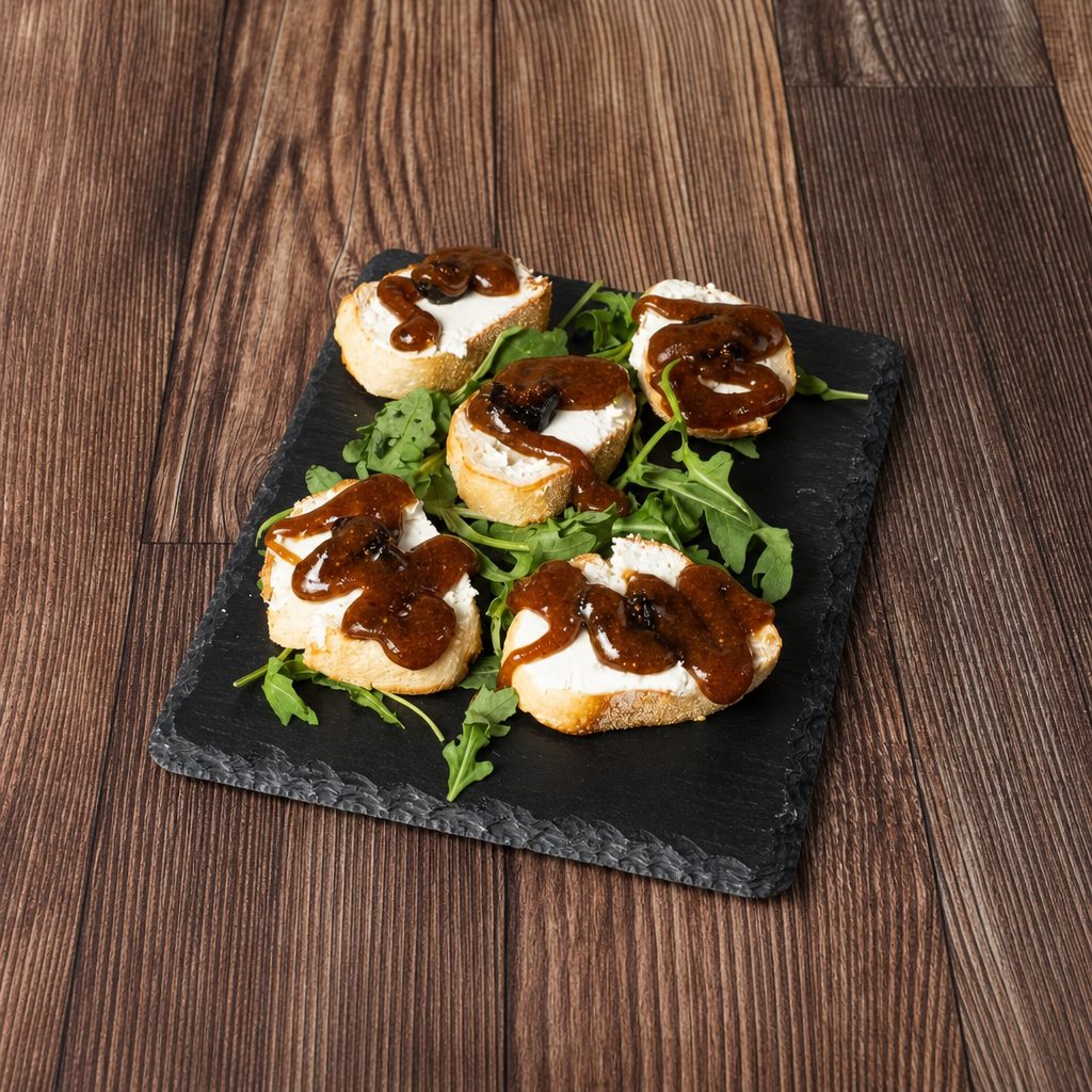 Mission Fig Jam & Goat Cheese Crostini.