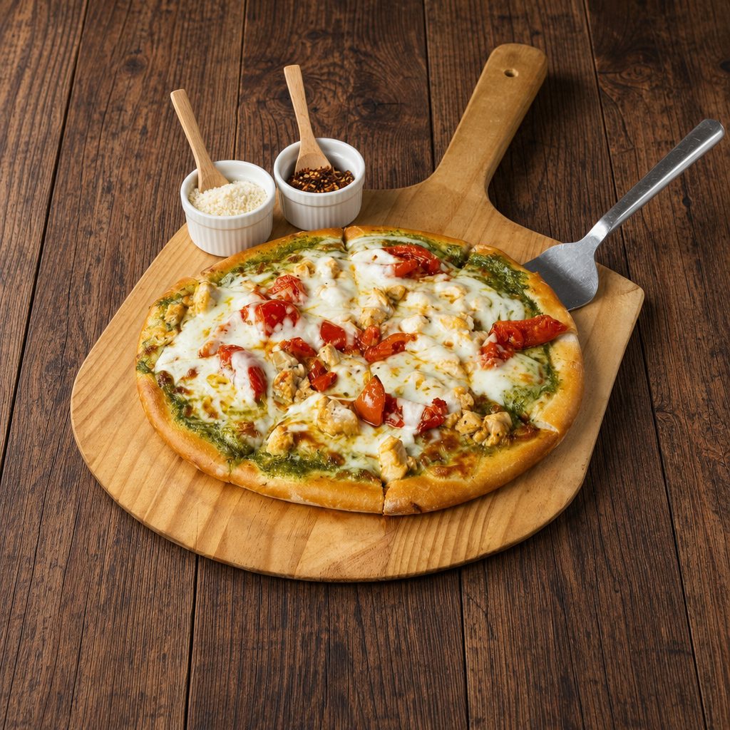 Chicken Pesto Pizza.