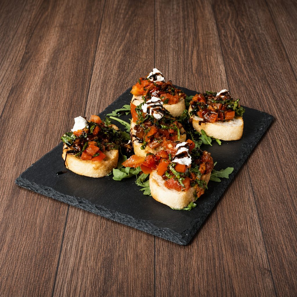 Garden Tomato Bruschetta Crostini.