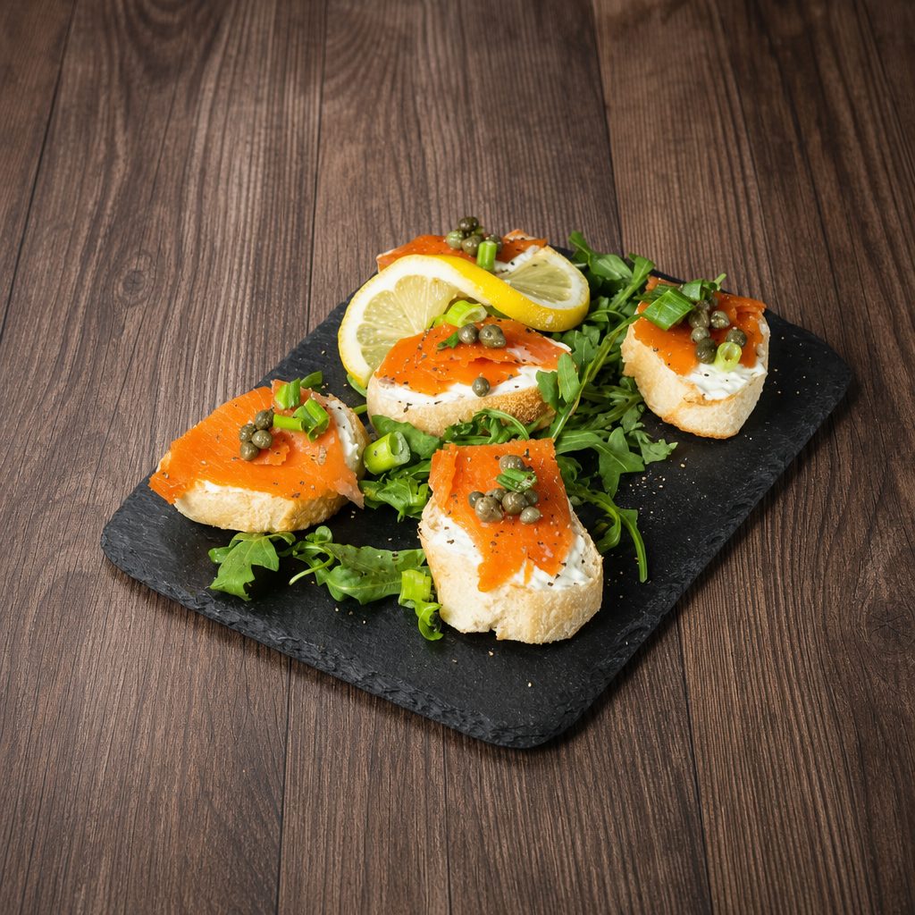 Smoked Salmon Crostini.