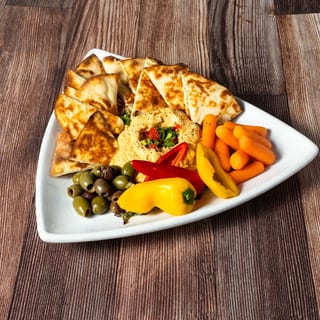 Roasted Red Pepper Hummus Plate